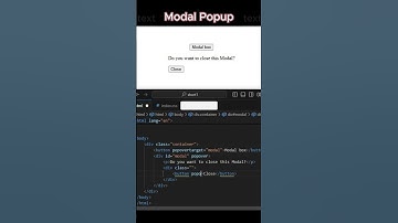 HTML Modal Popover  #tutorial #shorts #html #software #viralvideo #hack