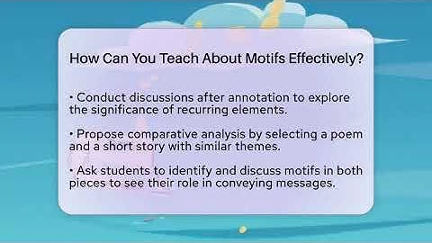 How Can You Teach About Motifs Effectively? - The Prose Path