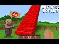 Why VILLAGERS does NOT LET behind STRANGE STAIRS in Minecraft ? CHALLENGE 100% TROLLING !
