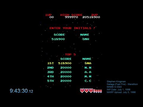 Galaga [Fast-Fire] - MAME - 20,518,900 (WR!)