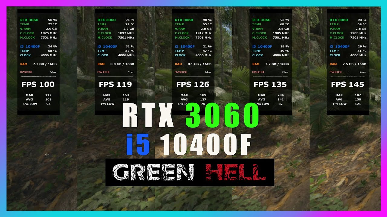 GREEN HELL | RTX 3060 | i5 10400F | 1080P