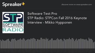 STP Radio: STPCon Fall 2016 Keynote Interview - Mikko Hypponen