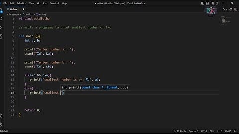 Write a program to print smallest number of two in c language || ‎@mrpkcoder  ‎@ApnaCollegeOfficial 
