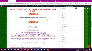 Lava iris R5 Flash File Firmware MT6765 8.1 Frp Reset Hang Logo Fix Customer care Firmware