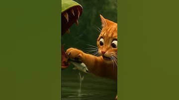 Will it press the trap??  cat adventure catching fish #trap #funny #cat