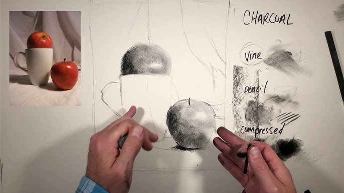 Step by Step Charcoal Drawing Demonstration of A Winter Morning -  DanSchultzFineArt