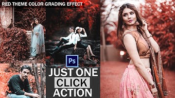 Red Theme Color Grading Effect in Photoshop || Color Grading || How to Edit Modeling Photography