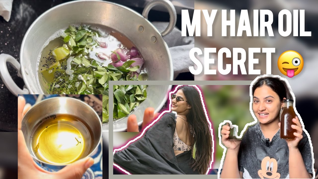 My hair oil secret… which helped me in hair regrowth, hair-fall control & thickness♥️  