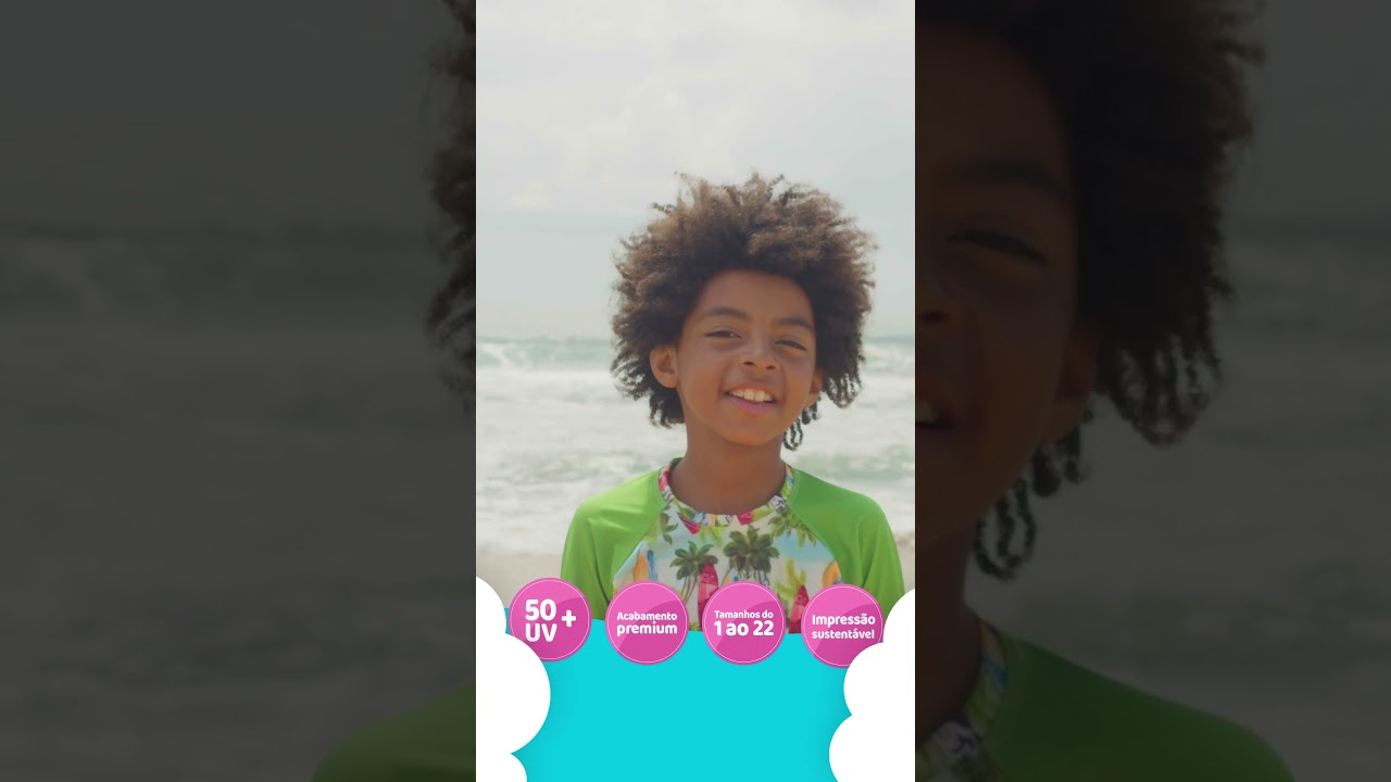 Sunga Short Infantil e Biquíni Infantil com Proteção UV50+ 