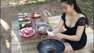 Alida made the stewed beef bone with lemongrass, peanut, and wood ear mushroom