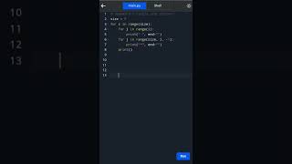 #python 174.Right Downward Triangle Pattern | #shorts #coding #pythonprogramming