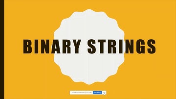 What is a Binary String  ?