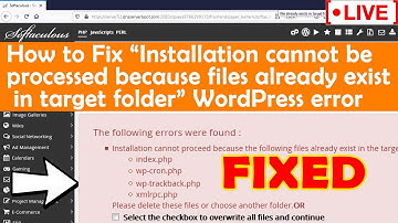 [🔴LIVE] How to fix WP error "File already exists in target folder" while installing WordPress?