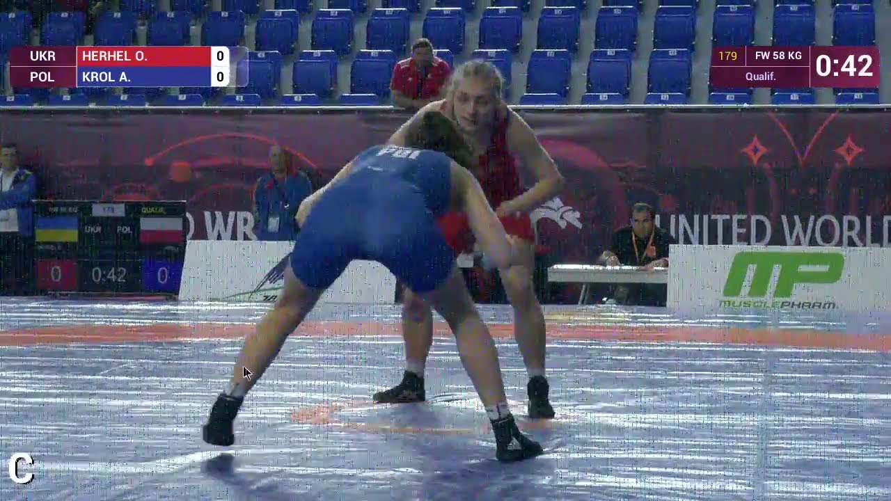 Qual. FW - 58 kg: O. HERHEL (UKR) df. A. KROL (POL) by FALL, 2-0
