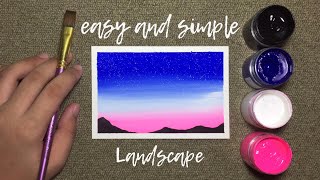 Easy and Simple Poster Color Landscape Painting for Beginners! • Stepbystep Tutorial