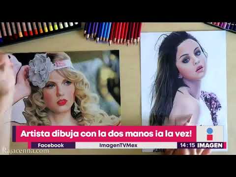 Artista dibuja con las dos manos ¡al mismo tiempo! | Noticias con Yuriria Sierra