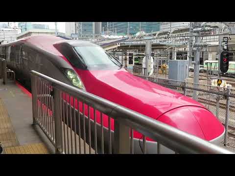 E6系Z24編成+E5系 こまち27号秋田行き+はやぶさ27号新青森行き 東京駅20番線発車