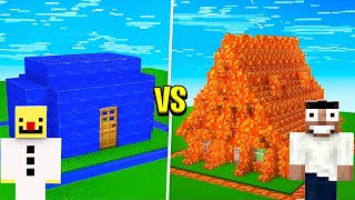 Minecraft, NOOB Vs PRO : WATER VS LAVA House Build Challenge || Minecraft Mods || Minecraft gameplay
