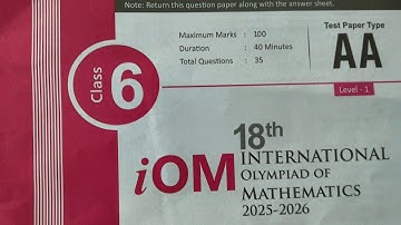 Class 6 Silver zone Mathematics Olympiad 2025-26 | Complete Paper with Answers | IMO, ISO 