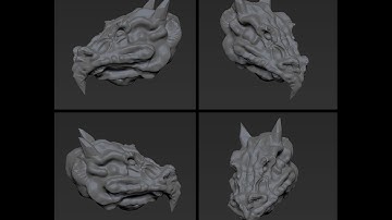 ZBrush 4r4 Dragon Head Sculpting