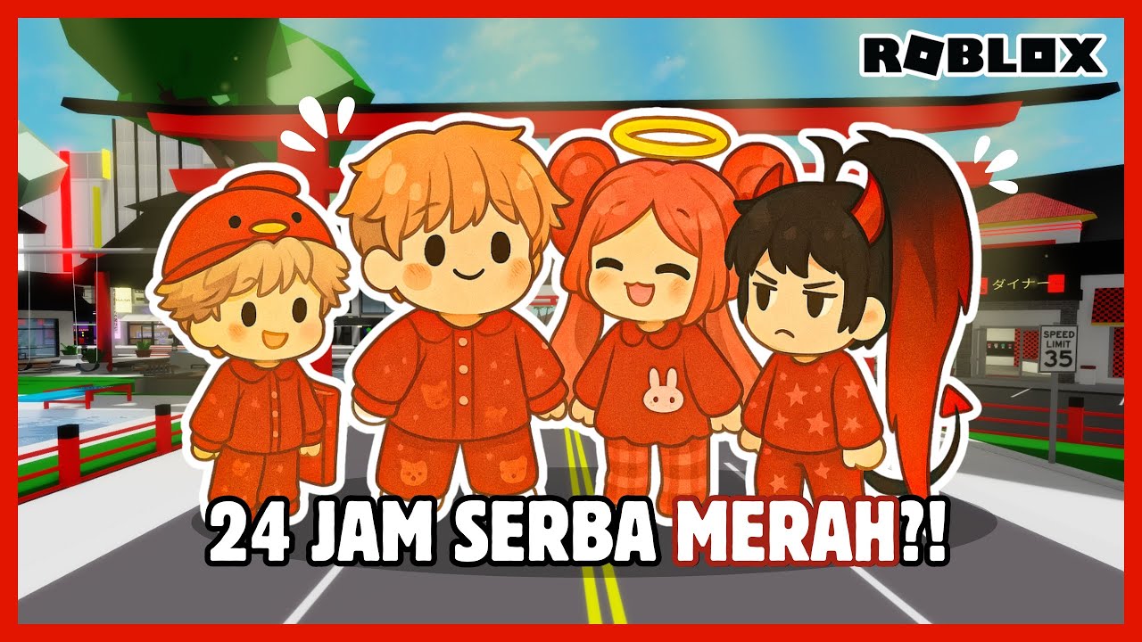 24 JAM MENJADI MERAH & MAKAN MINUMAN YANG MERAH | ROLEPLAY INDONESIA
