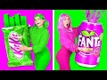 EATING ONLY ONE COLOR FOOD FOR 24 HOURS || Last To STOP Wins! Pink Green Blue Food by 123 GO! TRENDS