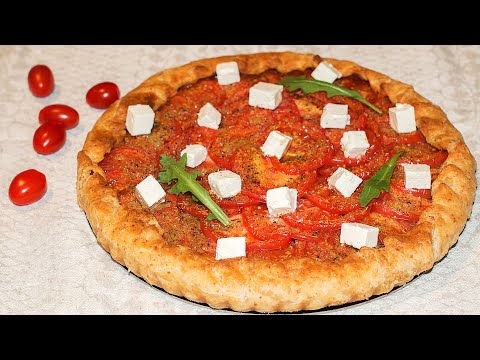Видео рецепт Открытый пирог с помидорами