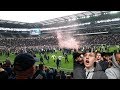 Pitch invasion fights carnage  mk dons vs mansfield town