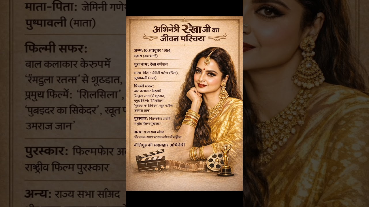 अभिनेत्रि रेखा जी का जीवन परिचय