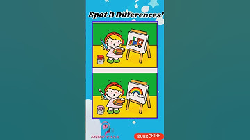 Can You Spot 3 Differences?#shorts #shortsfeed #shortvideo #puzzle #cartoon #quiz
