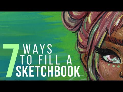 7-ways-to-fill-a-sketchbook-|-sketch-with-me---gouache-speed-paint-|-"electric"
