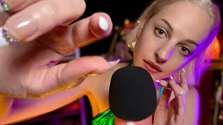 ASMR LONG NALS FACE SCRATCHING W GENTLE INAUDIBLE (rain🌧️) (comforting) (sparkly nails) (loop)