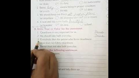 Class 1st | Moral Science | Lesson 2 Being Clean and Tidy | Book Exercise Part 2