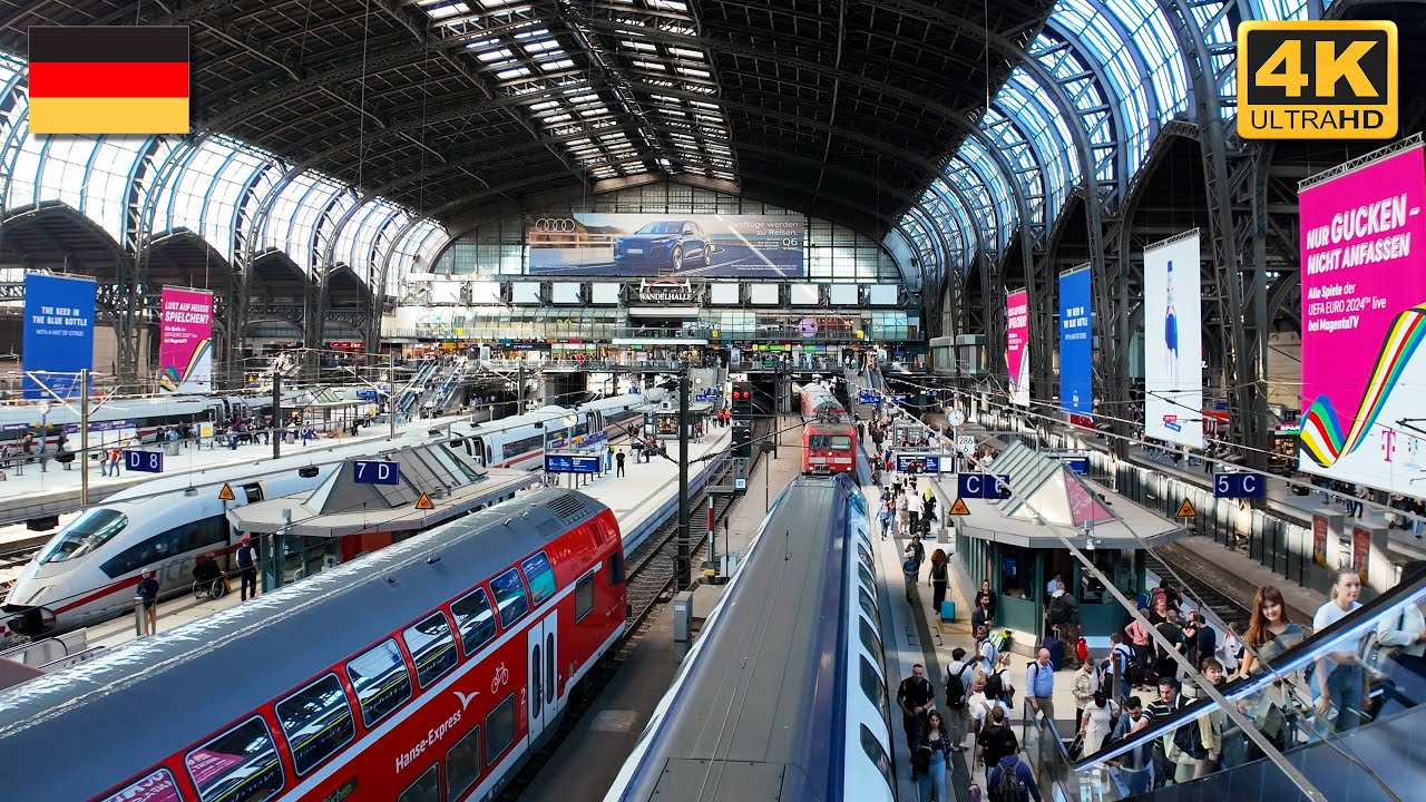 Hamburg Hauptbahnhof (Central Station) | 4K Walk 🇩🇪 Germany