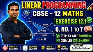 Exercise 12.1 Q1–Q7 | CBSE Class 12 Maths | Linear Programming | | Graphical Method (Tamil)🔥 Day -3