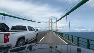Crossing the Mackinaw Bridge Michigan UP Exploring America
