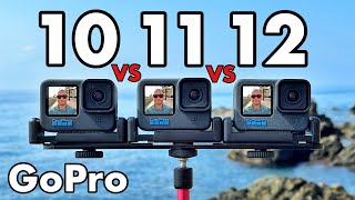 GoPro 12 VS GoPro 11 VS GoPro 10 Camera Comparison!