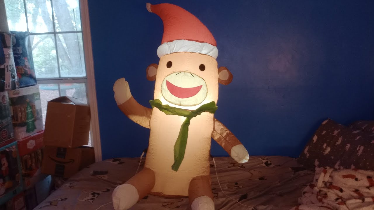 3.5ft sock monkey inflatable 2011 - YouTube