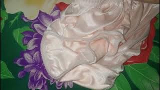 Celana dalam satin bekas pakai punya si nela teman kosan/used women's panties cream fine cloth