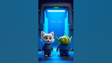 🐾👽the kitten was confused with an alien and mom went to rescue him🐾😱 #cat #meow #story #shorts #ai