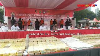 Konferensi Pers Ungkap Kasus Peredaran Narkotika Jenis Sabu 1,129 Ton Jaringan Timur Tengah