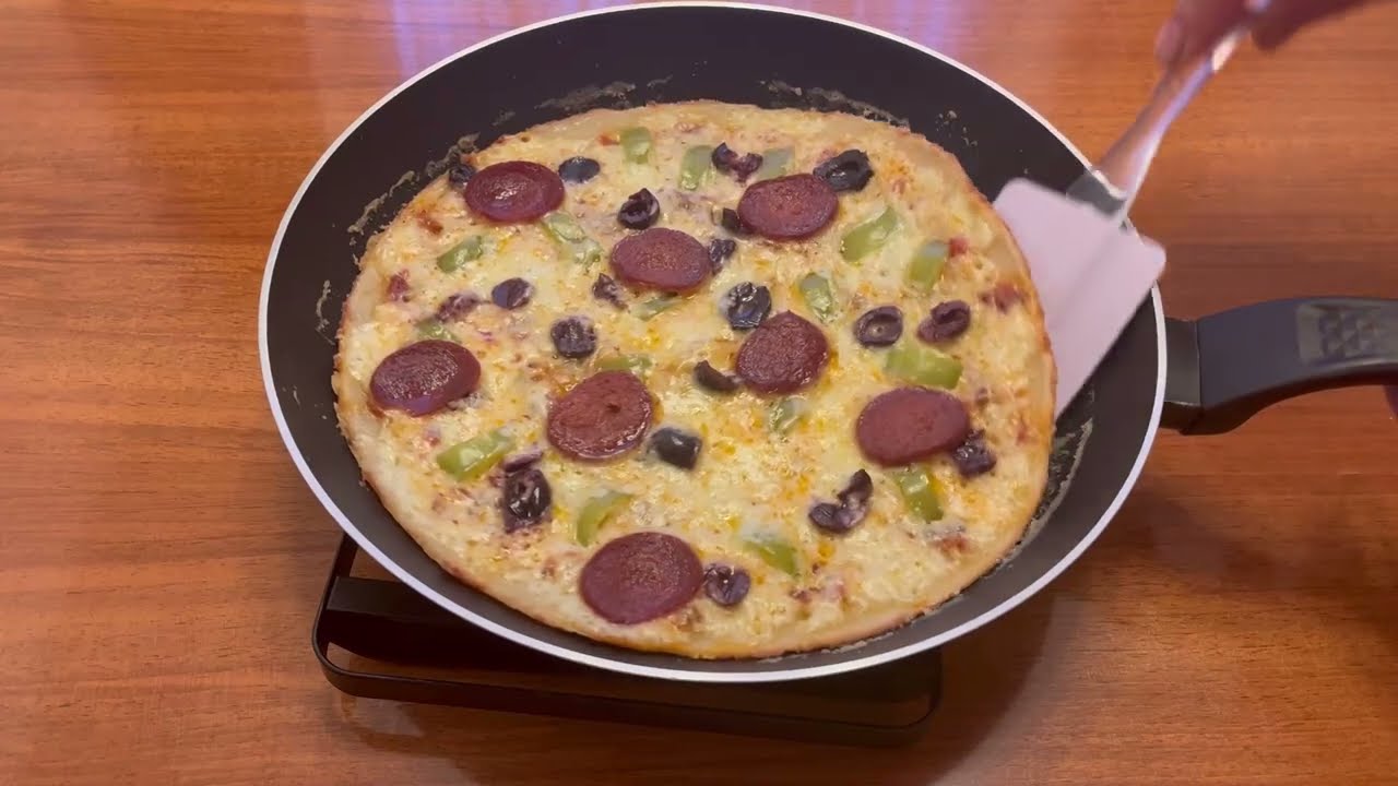 Hamur yoğurmak yok❌ Fırın yok❌ Tavada pizza 🍕 