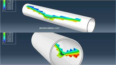 Crack in a Pipe. Simulation Executed in Abaqus.