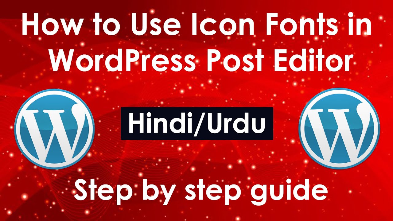 How to Use Icon Fonts in WordPress Post Editor (Hindi/Urdu) YouTube