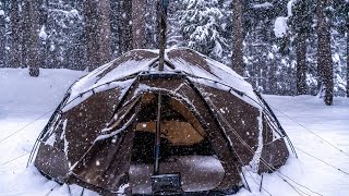 Solo camping in heavy snow | Stay comfortable in a hot tent