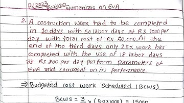 Unit:4 | Construction project planning & scheduling | Numerical of Earned Value Analysis | TU,PU,KU