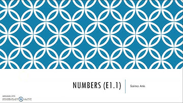 IGCSE 0580 E1-1 Numbers   (Part 1)
