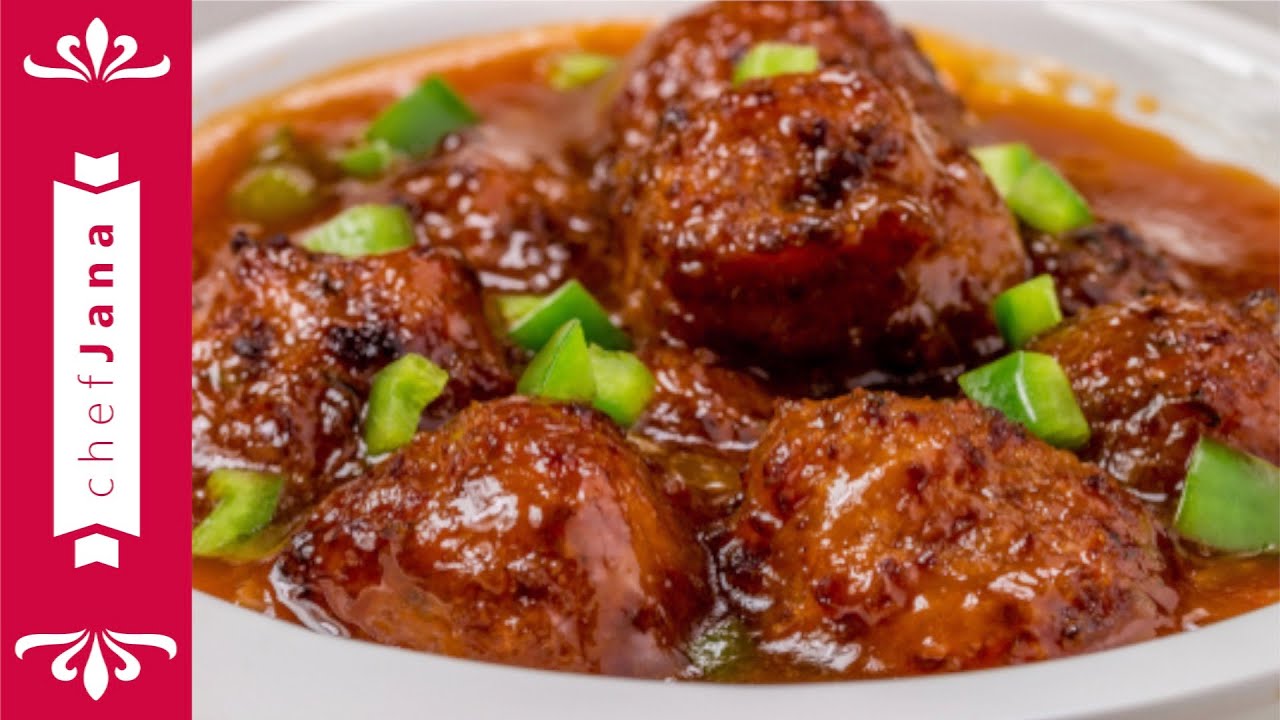 Veggie Manchurian balls in thick gravy | Restaurant style Indo Chinese vegan meal | super easy