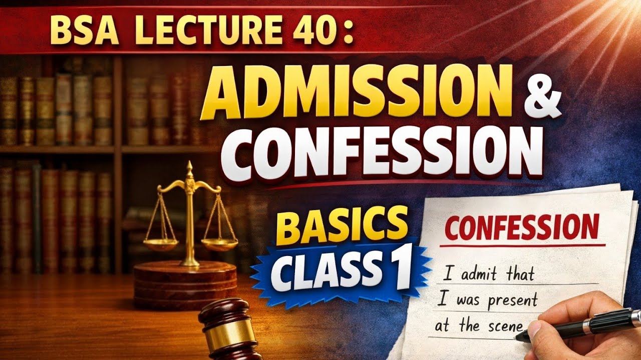 BSA LECTURE 40 : ADMISSION & CONFESSION BASICS CLASS 1