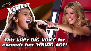 This 10YearOld's BIG VOICE wows the coaches in The Voice Kids!